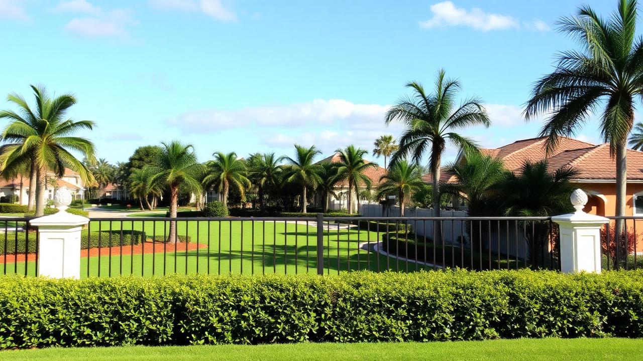 West Boca Raton suburban gated community with golf course greenery.